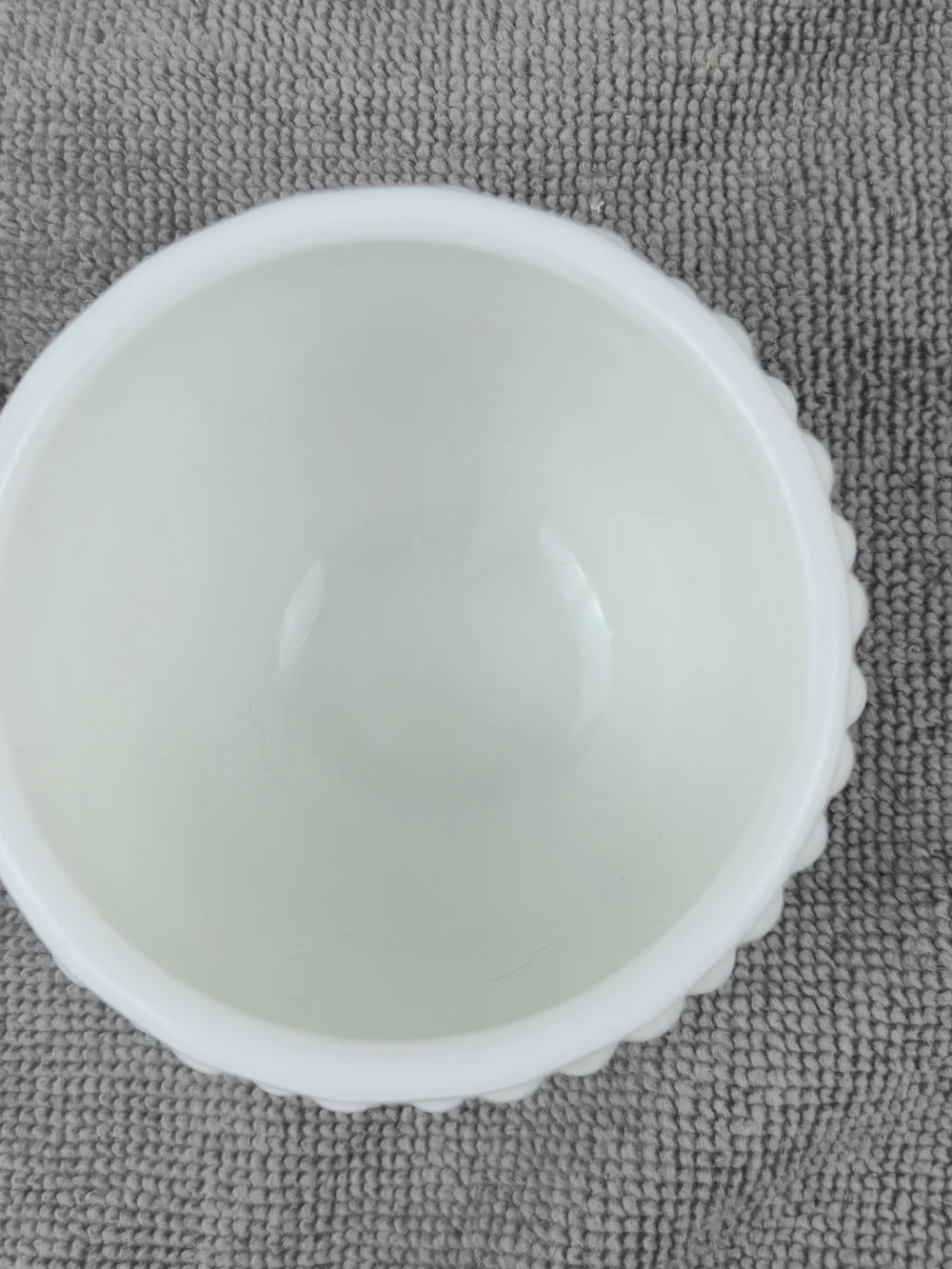 Vintage Fenton White Milk Glass Hobnail Jam / Jelly Jar with Lid & Spoon